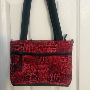 Red and Black Patterned Women's Bag